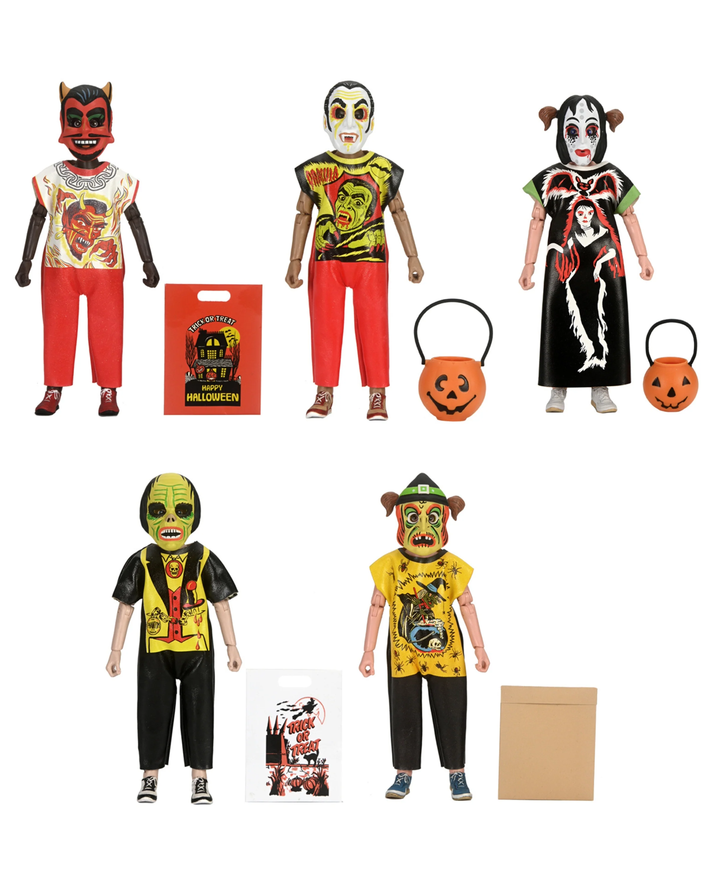 Ben Cooper Costume Kids Collection - Series 2 Costumed Action Figure Bundle (Devil V.2, Dracula, Vampire Girl, Phantom & Witch) - Image 23