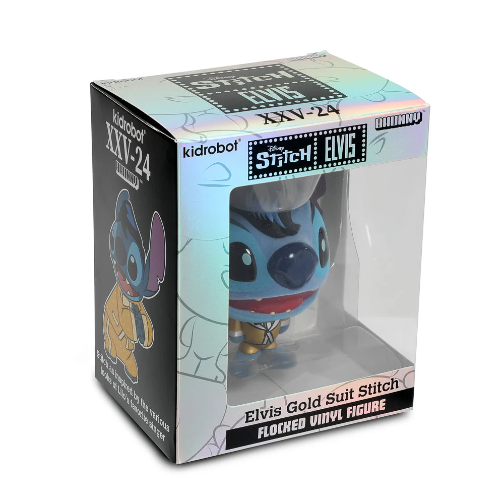 Disney Stitch - Gold Suit Elvis Bhunny 4" Flocked Vinyl Figure - Image 8