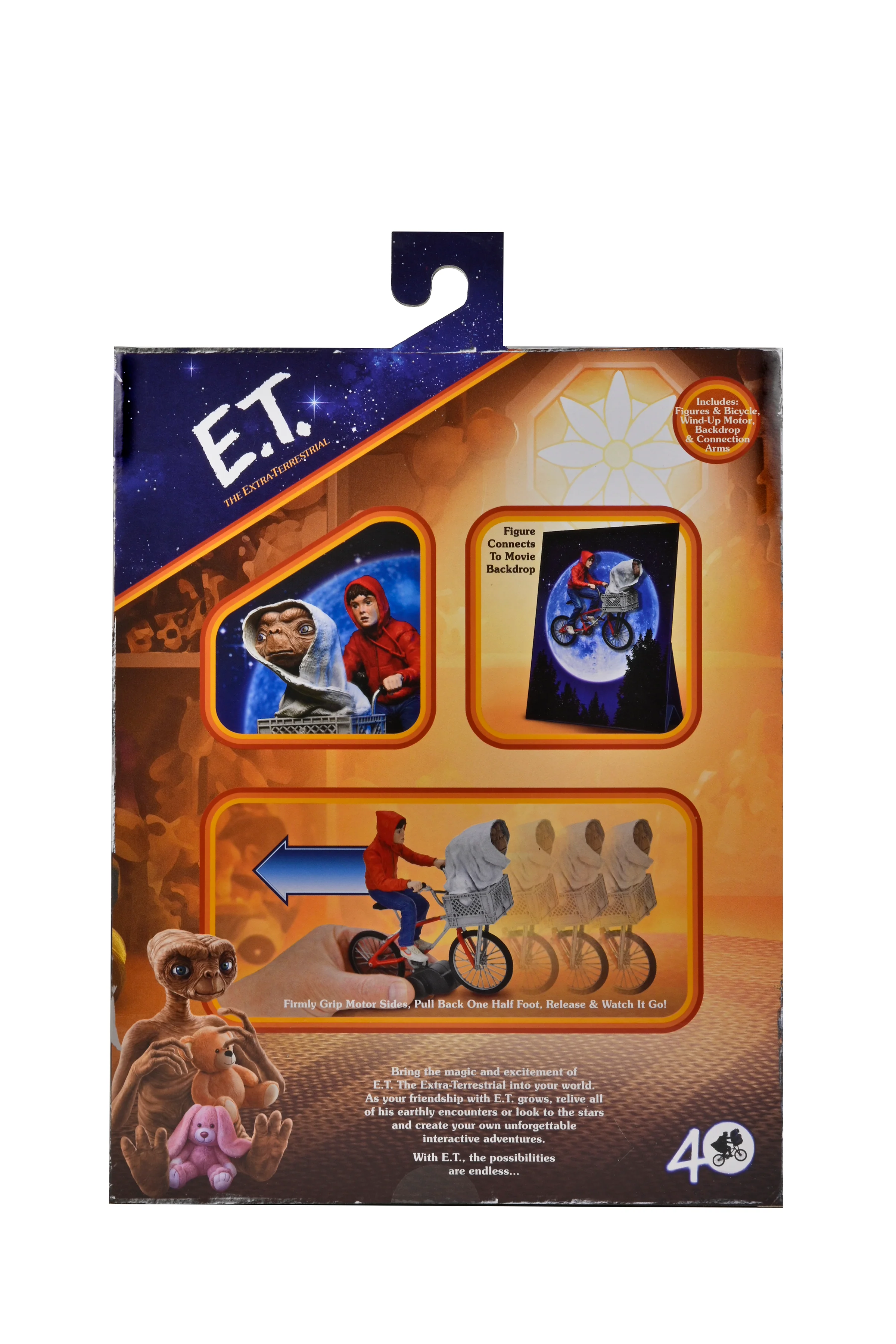 E.T. The Extra-Terrestrial - Elliott & E.T. on Bicycle (40th Anniversary) 7" Scale Action Figure - Image 6
