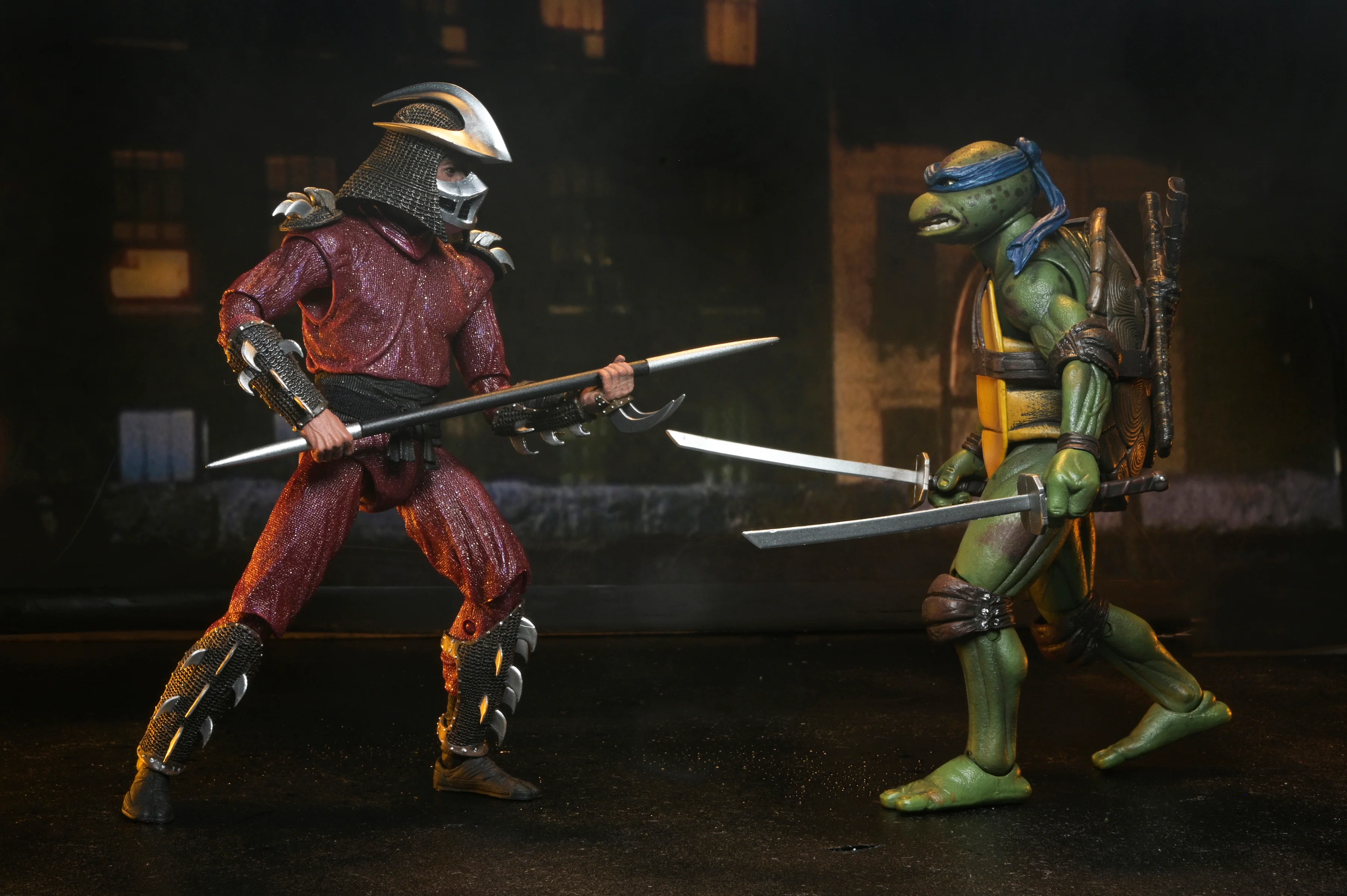 Teenage Mutant Ninja Turtles (1990 Movie) - Rooftop Battle Leonardo vs. Shredder 7" Scale Action Figure (2-Pack) - Image 8