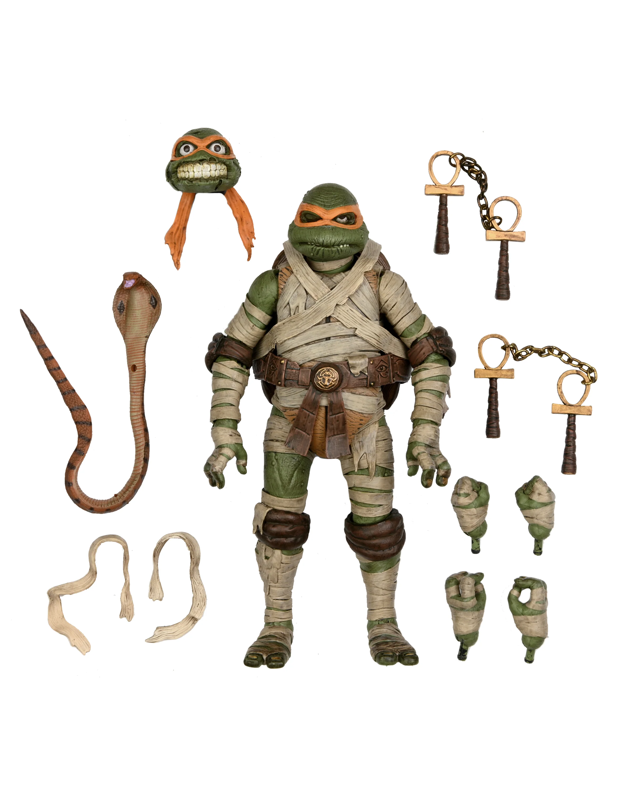Universal Monsters x Teenage Mutant Ninja Turtles - Michelangelo as The Mummy 7” Scale Action Figure - Image 6