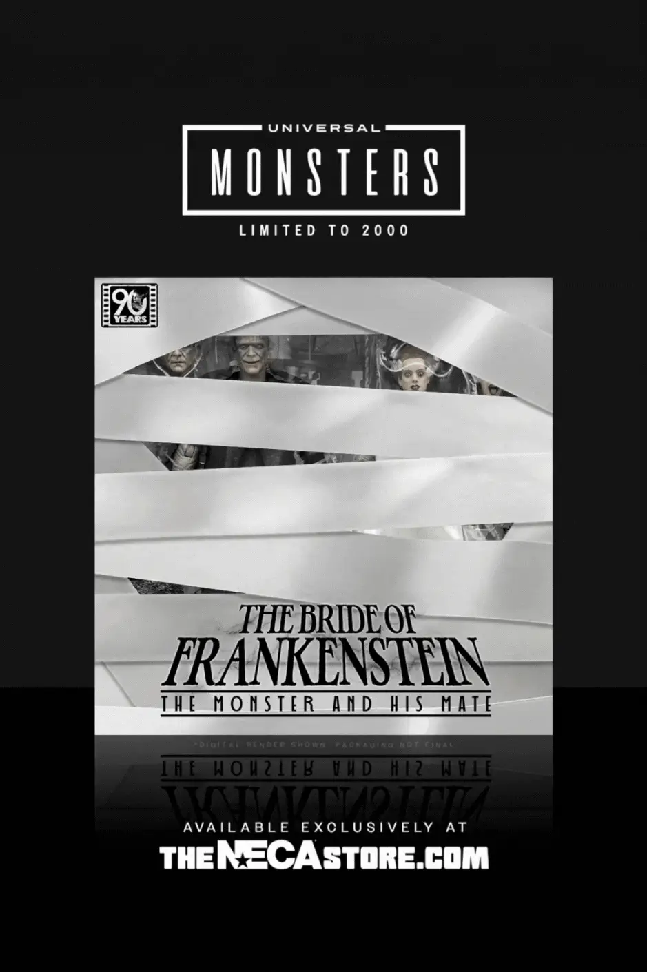 Universal Monsters - The Bride of Frankenstein 90th Anniversary The Monster and His Bride 7ā Scale Action Figure 2-Pack (PRE-ORDER) - Image 2