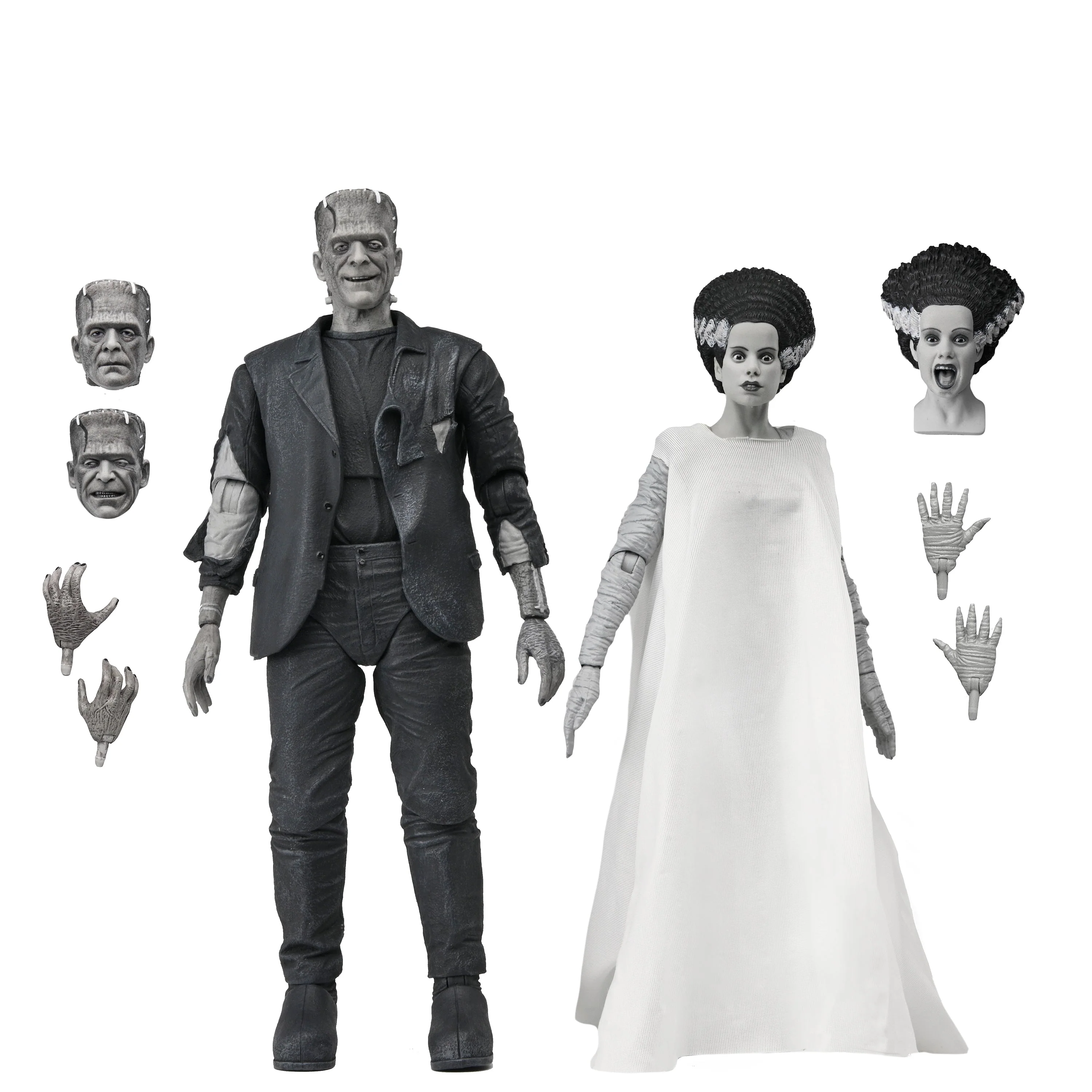 Universal Monsters - The Bride of Frankenstein 90th Anniversary The Monster and His Mate 7" Scale Action Figure 2-Pack (Black & White) - Image 11