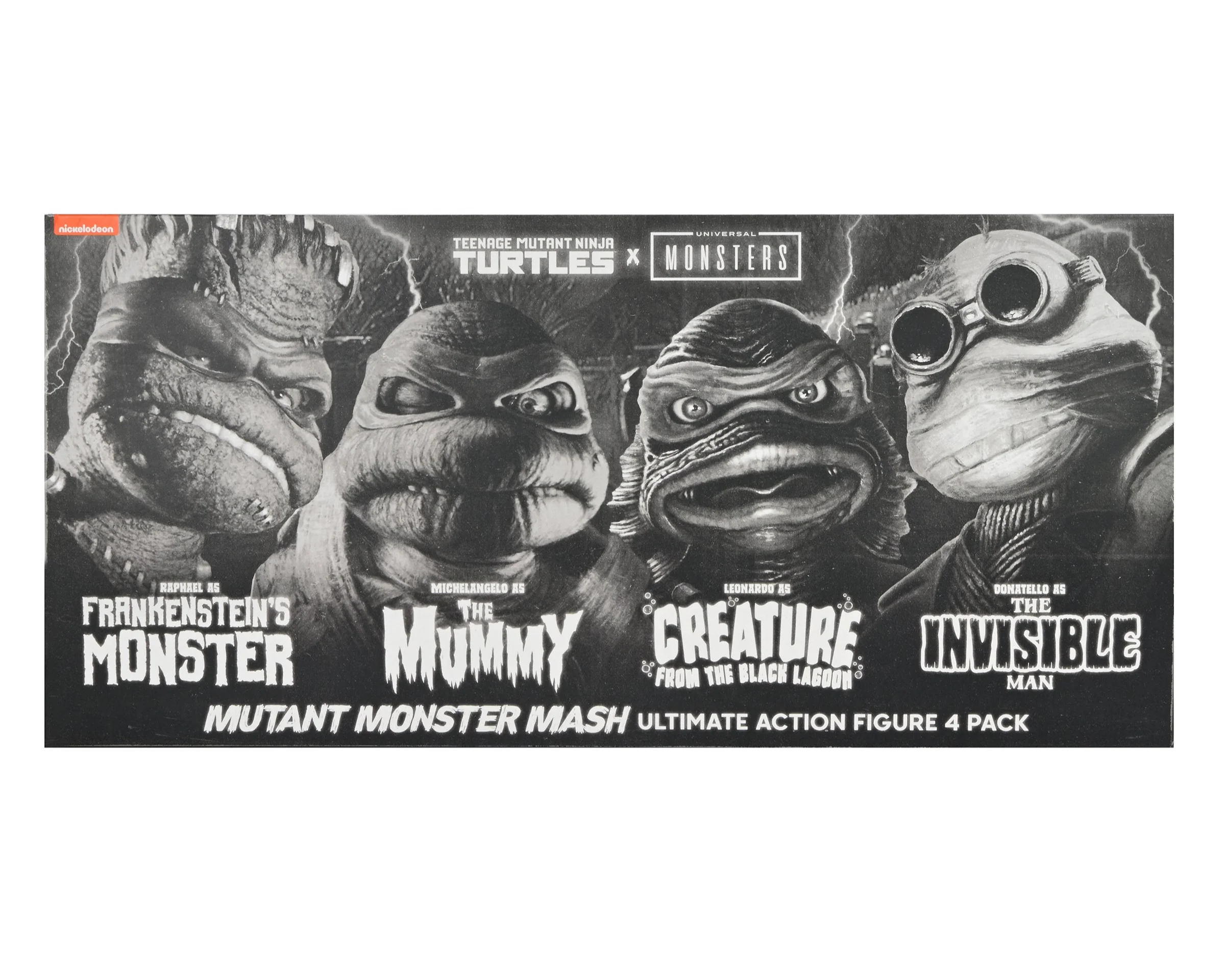 Universal Monsters x Teenage Mutant Ninja Turtles – Black & White Turtles 7” Scale Action Figure 4-Pack - Image 18