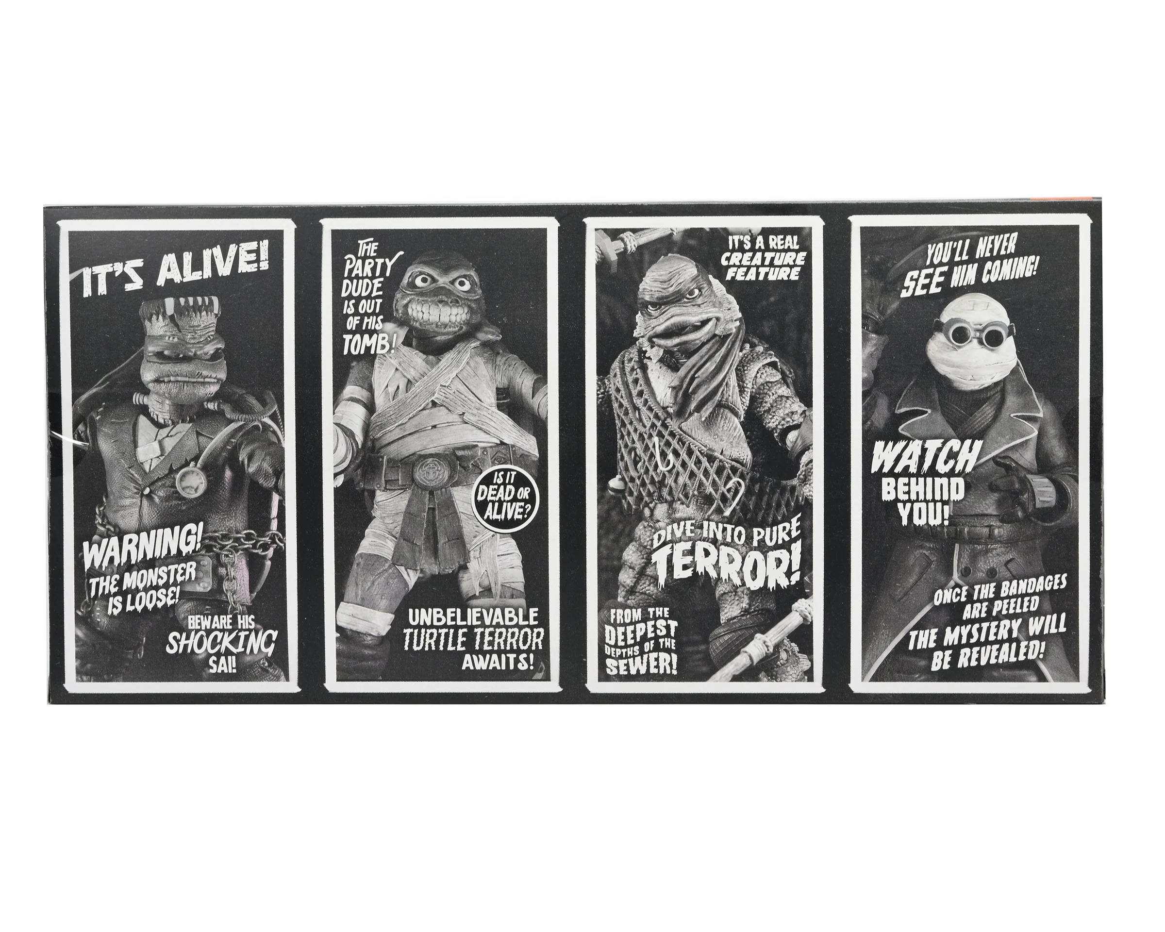 Universal Monsters x Teenage Mutant Ninja Turtles – Black & White Turtles 7” Scale Action Figure 4-Pack - Image 19